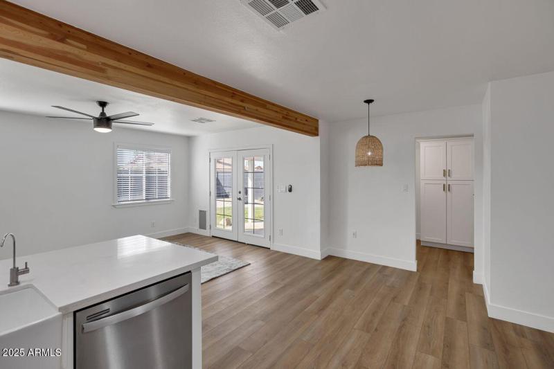 kitchen to dining area