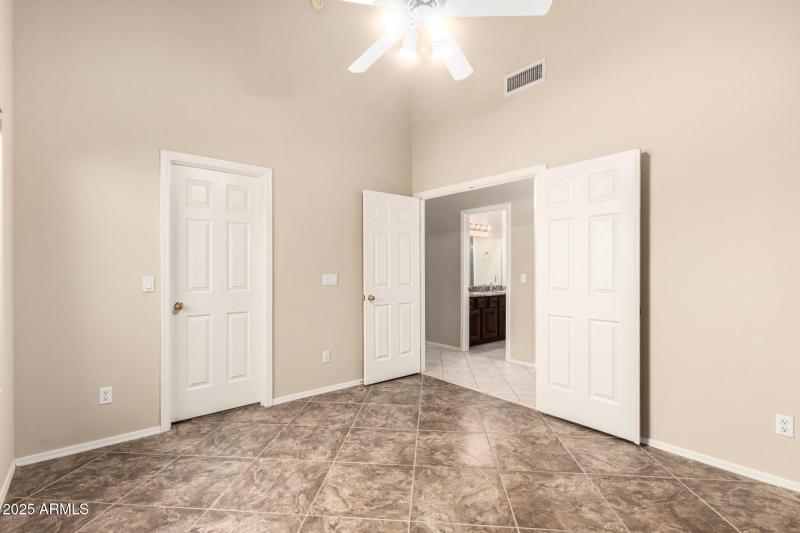 Secondary bedroom/den with double doors