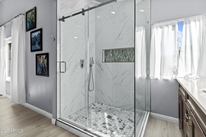 Large walk-in shower