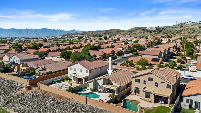 Aerial of home-backs to wash