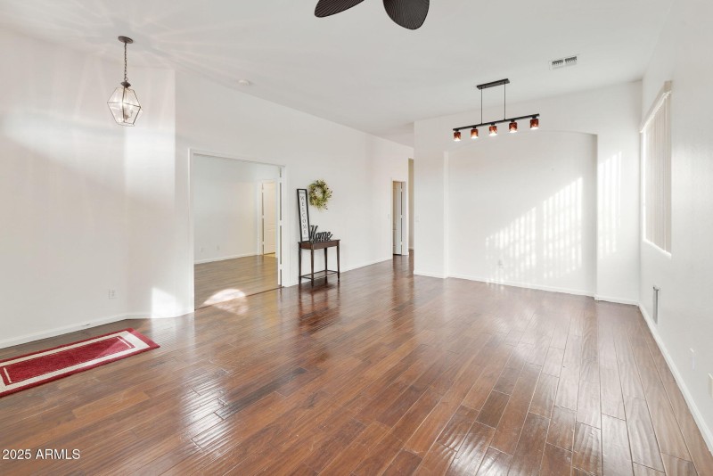 Front living & dining space