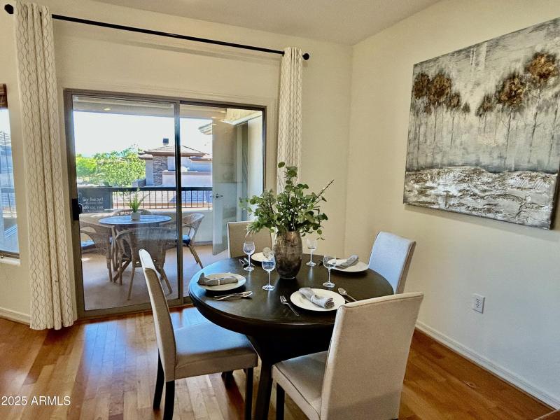 inside and outside dining space