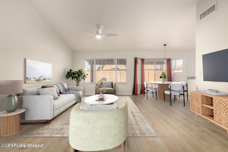 Virtually Staged Family Room - Breakfast