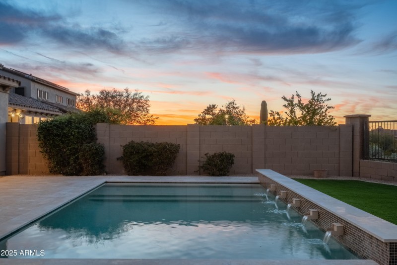 Brand new pool at twilight