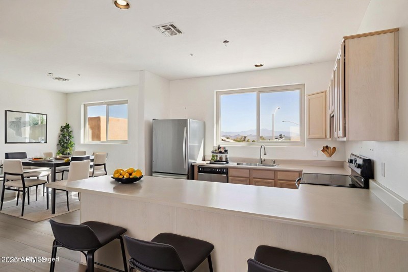 Virtually staged Kitchen/dining