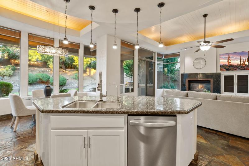 Kitchen w/ Backyard Views