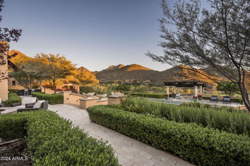 Manicured landscaping