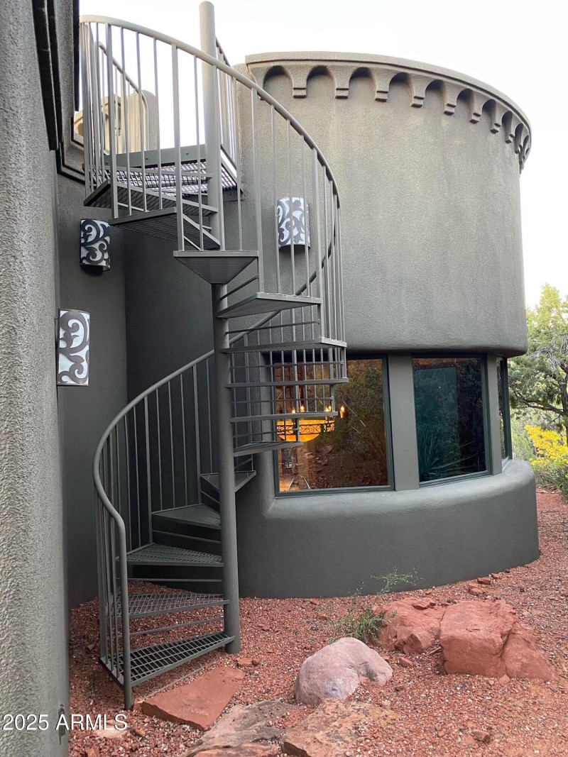 Spiral Staircase to Rooftop Viewing Area