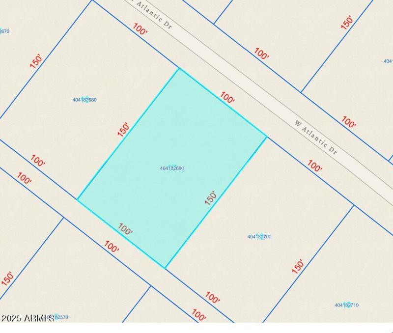 Lot dimensions per Pinal County Tax Asse