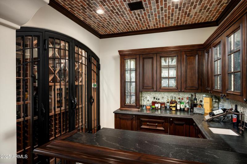 Wet Bar with Wine Wall