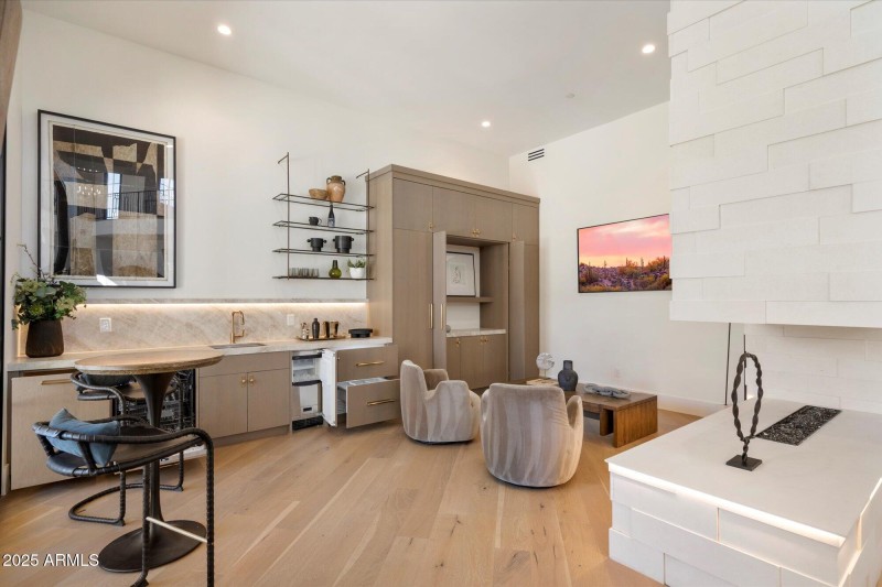 Entertainment area with appliances