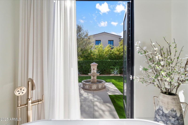 Private garden outside primary bath