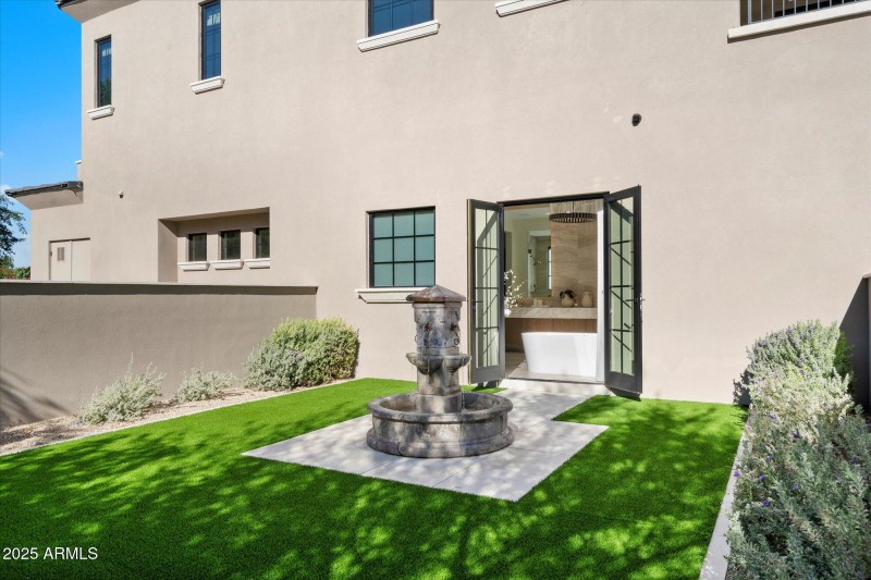 Garden and fountain from primary bath