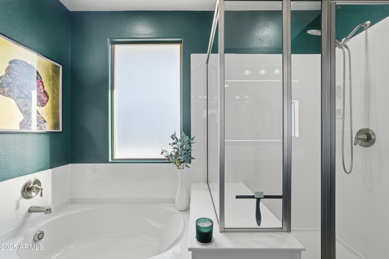 Spacious, modern master bathroom