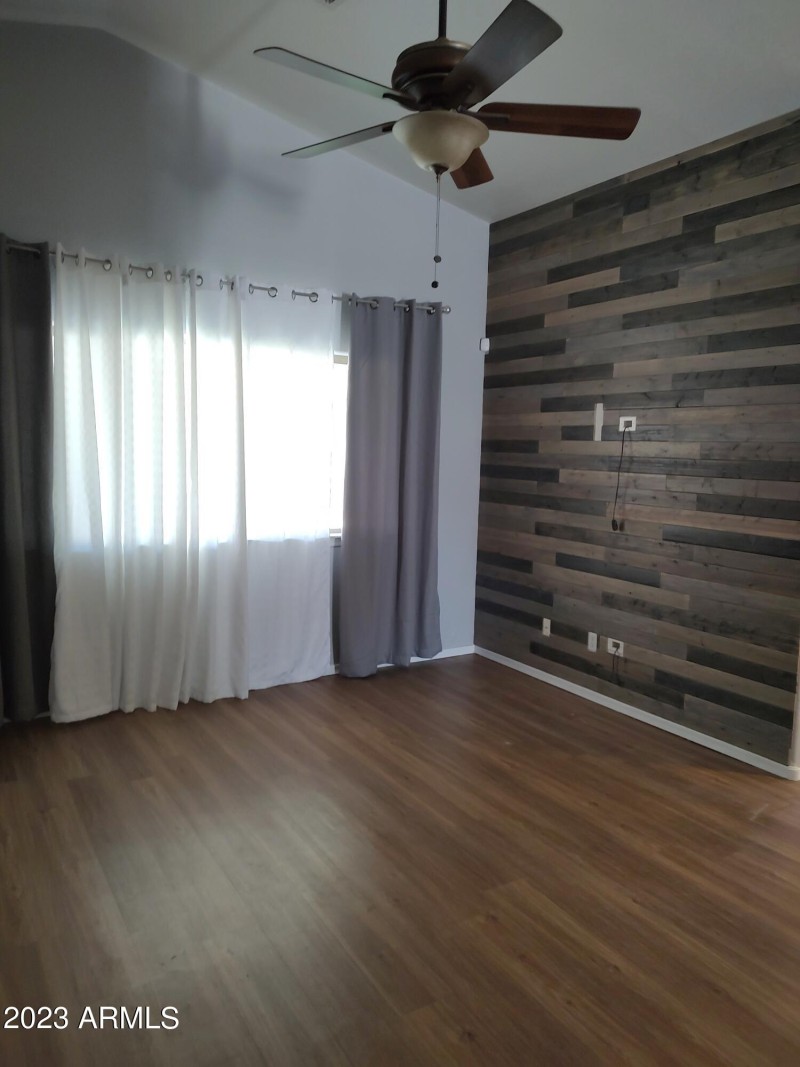 Family room with accent wall