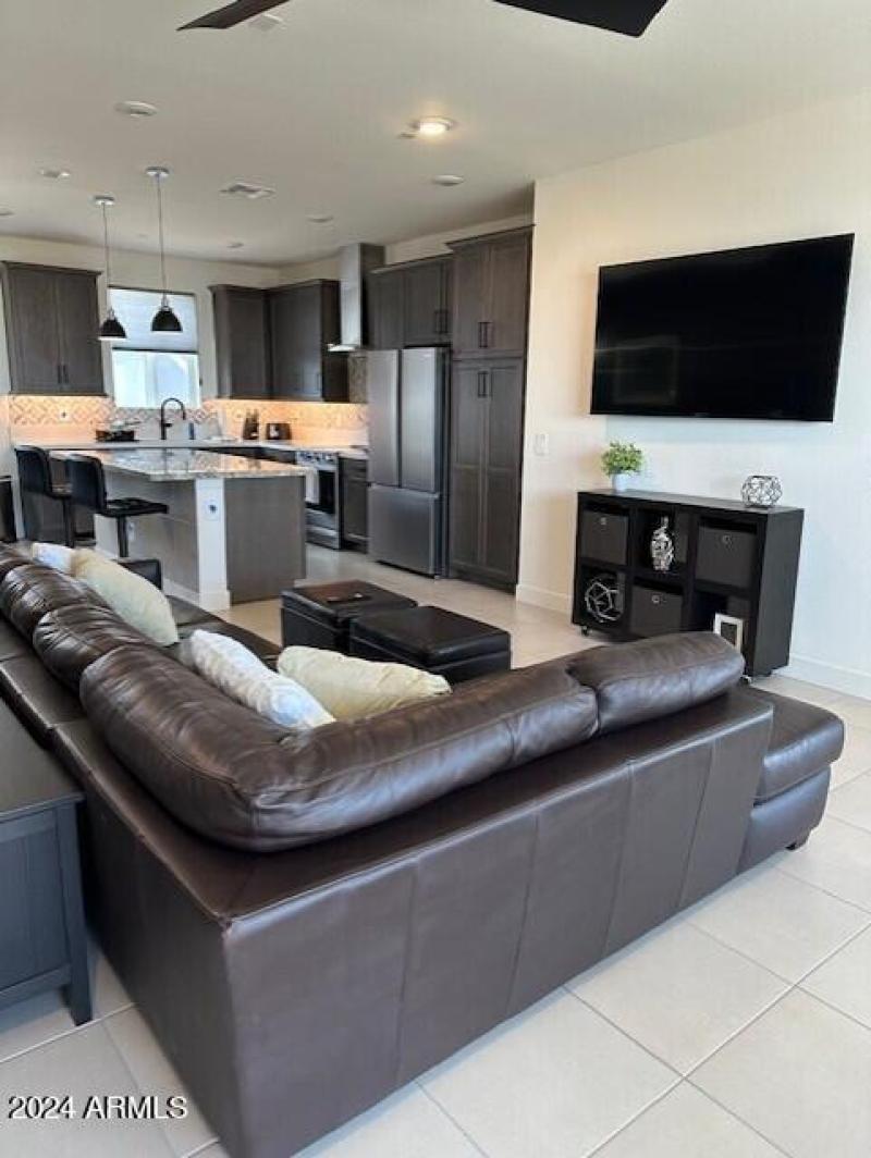 view from the family room couch towards