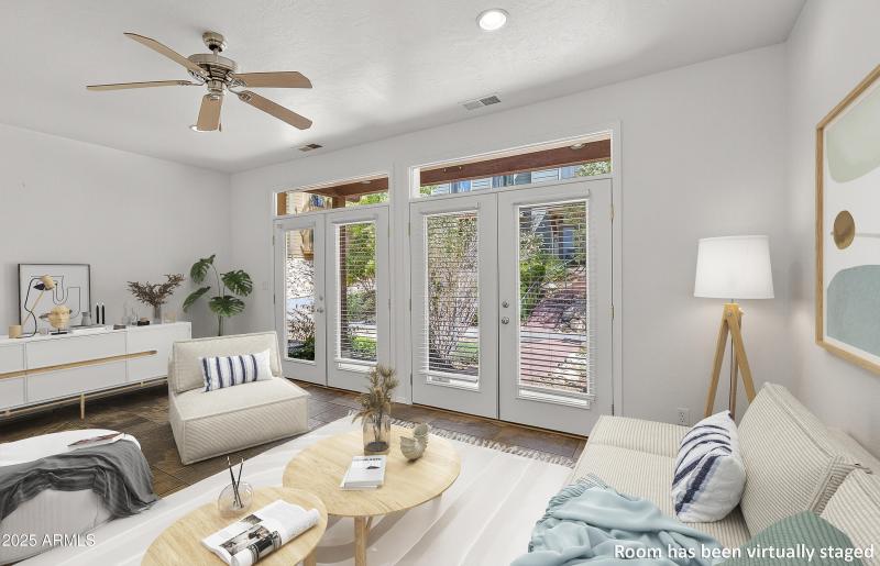 Living room virtually staged