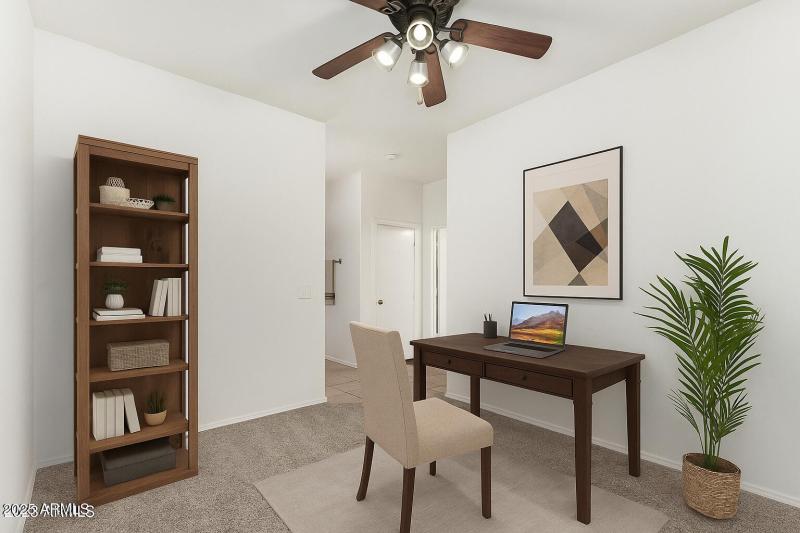 Flex room virtually staged