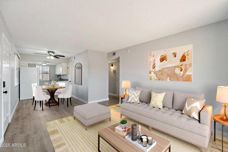 Virtually Staged Family room/dining