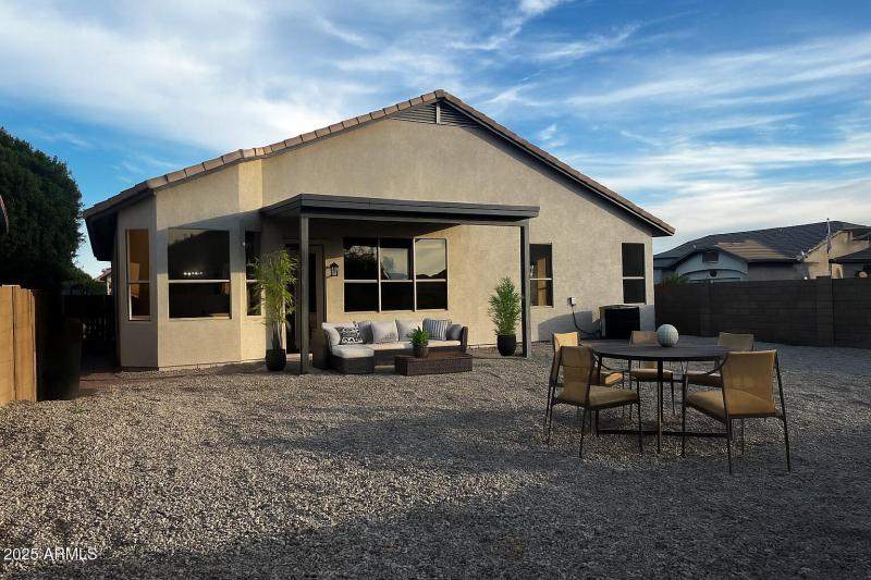 Virtually staged backyard