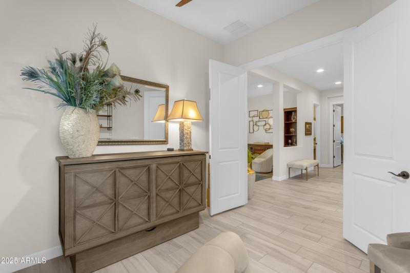 Den with Plank Tile Flooring