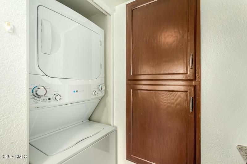 Stacked washer and dryer