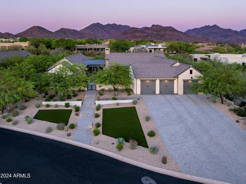 Front aerial dusk