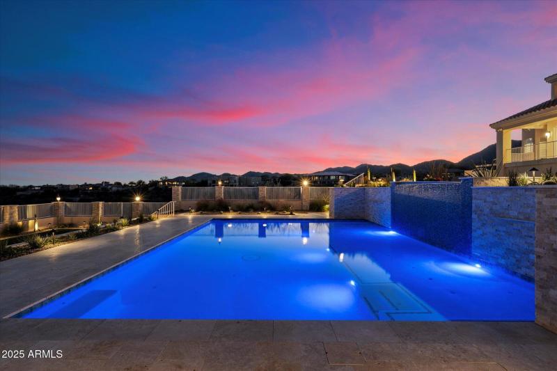 Resort-Style Pool at Night
