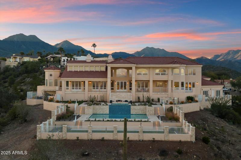 Majestic Desert Estate at Twilight