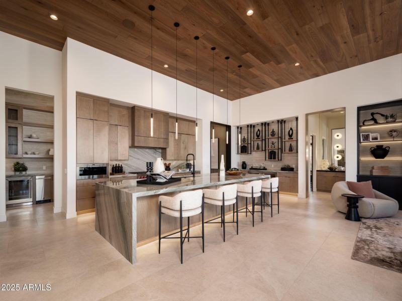 Kitchen W Waterfall Island