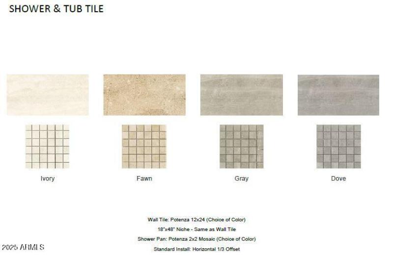 Shower and Tub Tile Options Included