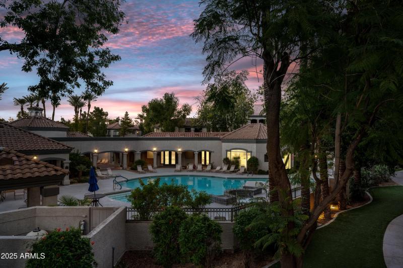 Signature pool at night