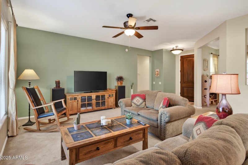 Great room from dining area