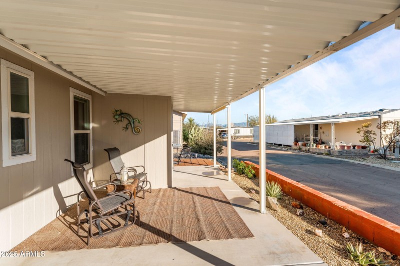 East facing patio