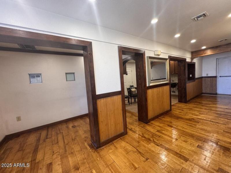 Reception area into back room