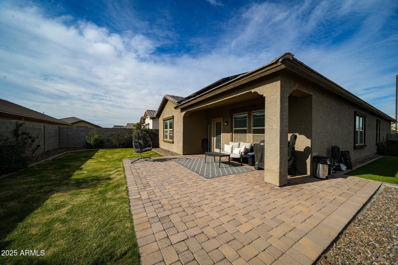 Backyard from corner of paver patio