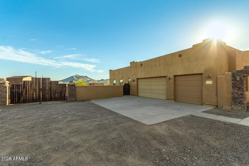 Garage and gate