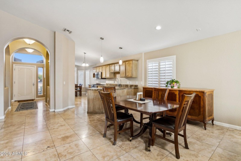 Dining Room w soaring ceilings