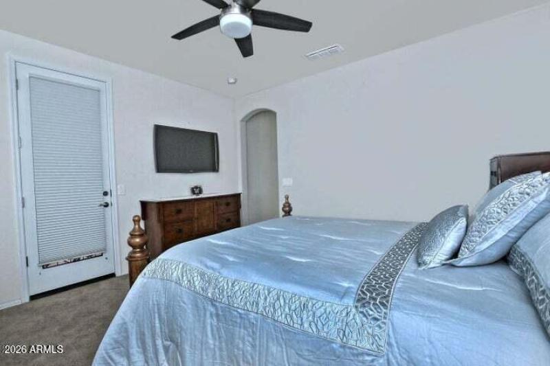 Spacious master with backyard access