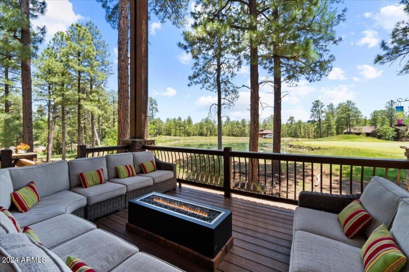 Sitting area on deck