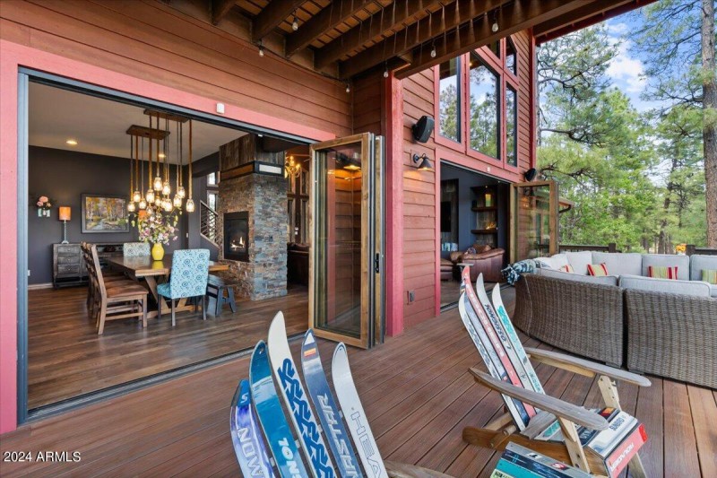 Kitchen opens to Back deck