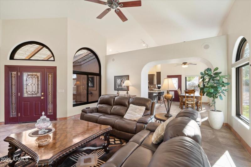 Living Room Opens to Kitchen