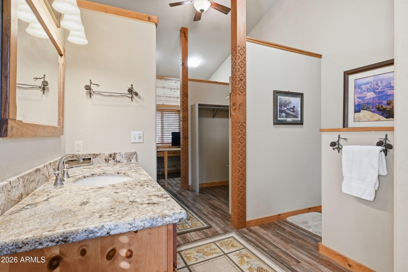 Master bathroom and walk in closet