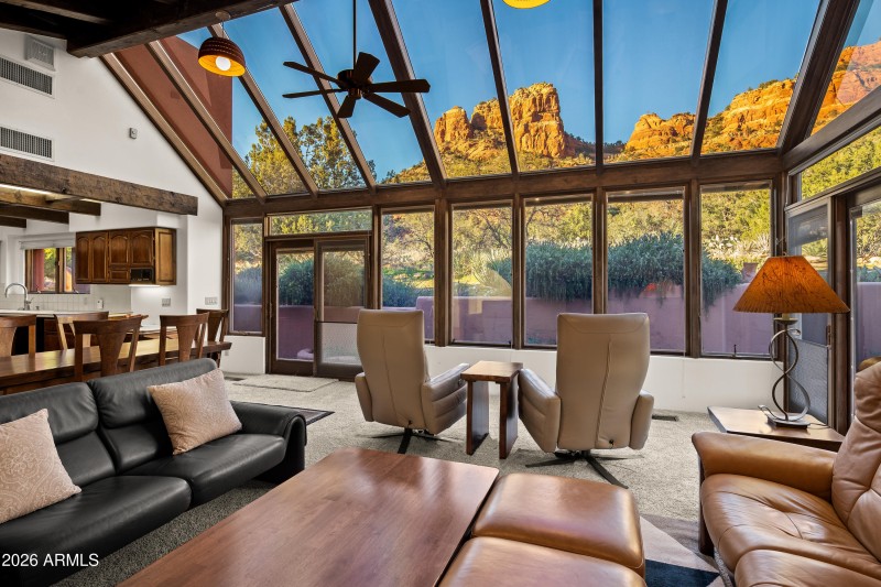 RED ROCK VIEWS FROM LIVING, DINING, KITC