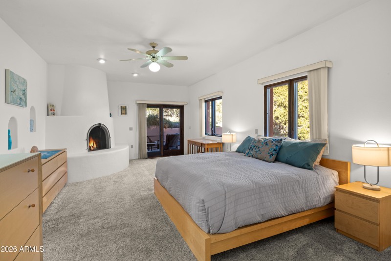 PRIMARY BEDROOM WITH FIREPLACE