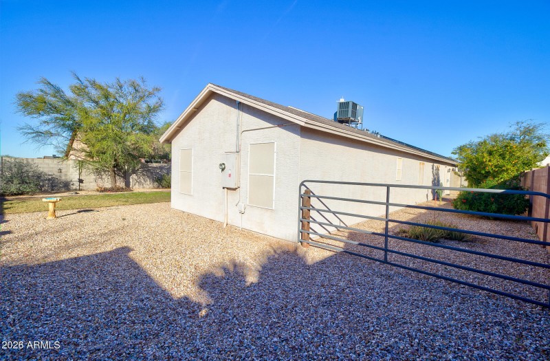 East side of house