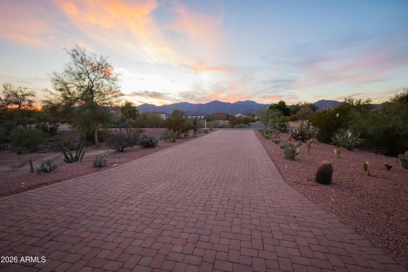 Driveway sunset