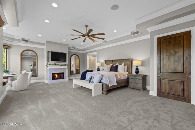 Downstairs Primary bedroom w fireplace