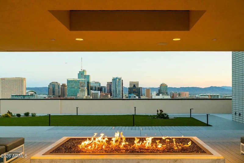 Rooftop Lounge with Fire Feature