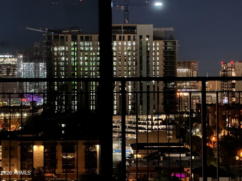 Balcony View of City Skyline